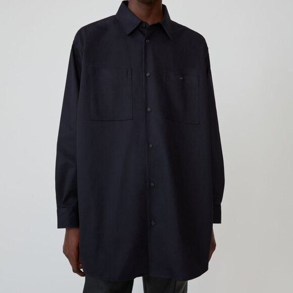 BNWT AW19 ACNE STUDIOS OVERSIZED NAVY SHIRT JACKET 46 - Picture 1 of 13